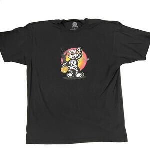 BUC-EES Black HALLOWEEN Skeleton Beaver SPOOKY STUFF T Shirt Sz XL Glows!